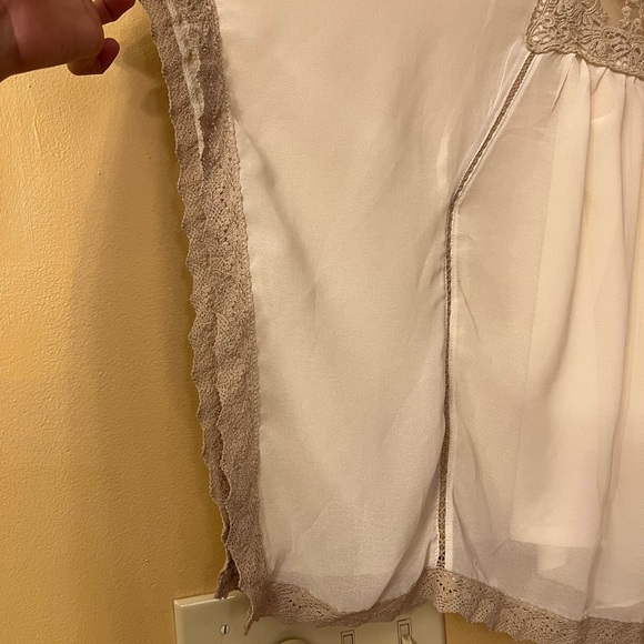 Maurice Women's Size Small Flowy Cream Lace Blouse - Picture 2 of 8